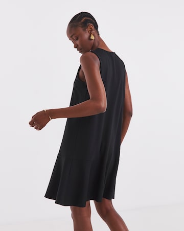 Simply Be Black Ponte Shift Dress With Drop Waist