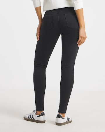Black Fleece Lined Cosy Warm Feel Soft Stretch Skinny Jeans