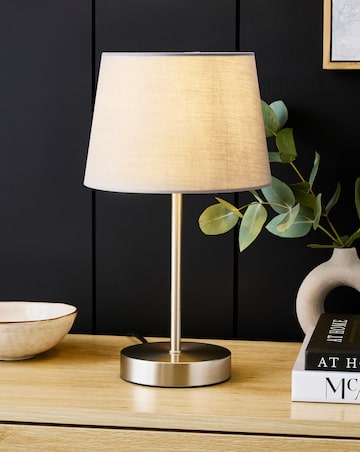 Owen Grey and Chrome Table Lamp