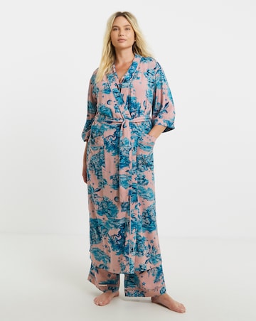 Figleaves Printed Viscose Maxi Dressing Gown