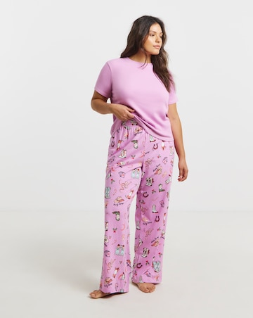 Simply Be (2 Pack) Cotton Ribbed Top Pyjama Sets Multi