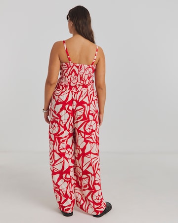 Shirred Bandeau Beach Jumpsuit