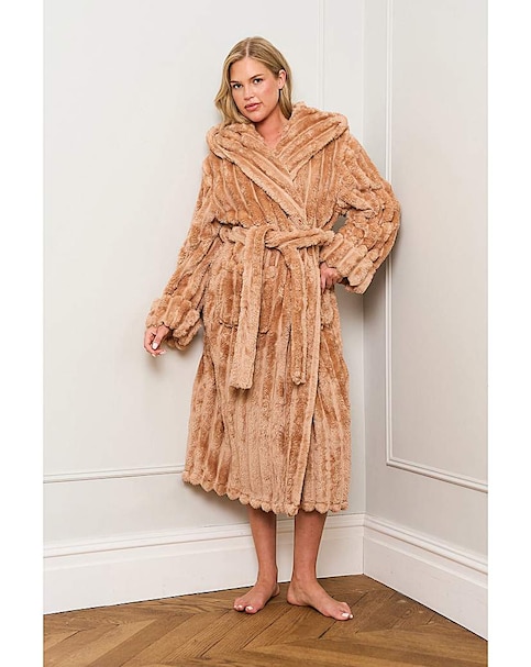 JimJamTheLabel Caramel Ribbed Dressing Gown