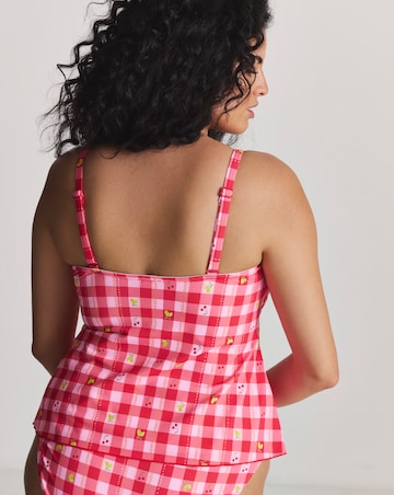 Simply Be Gingham Shirred Tankini Top