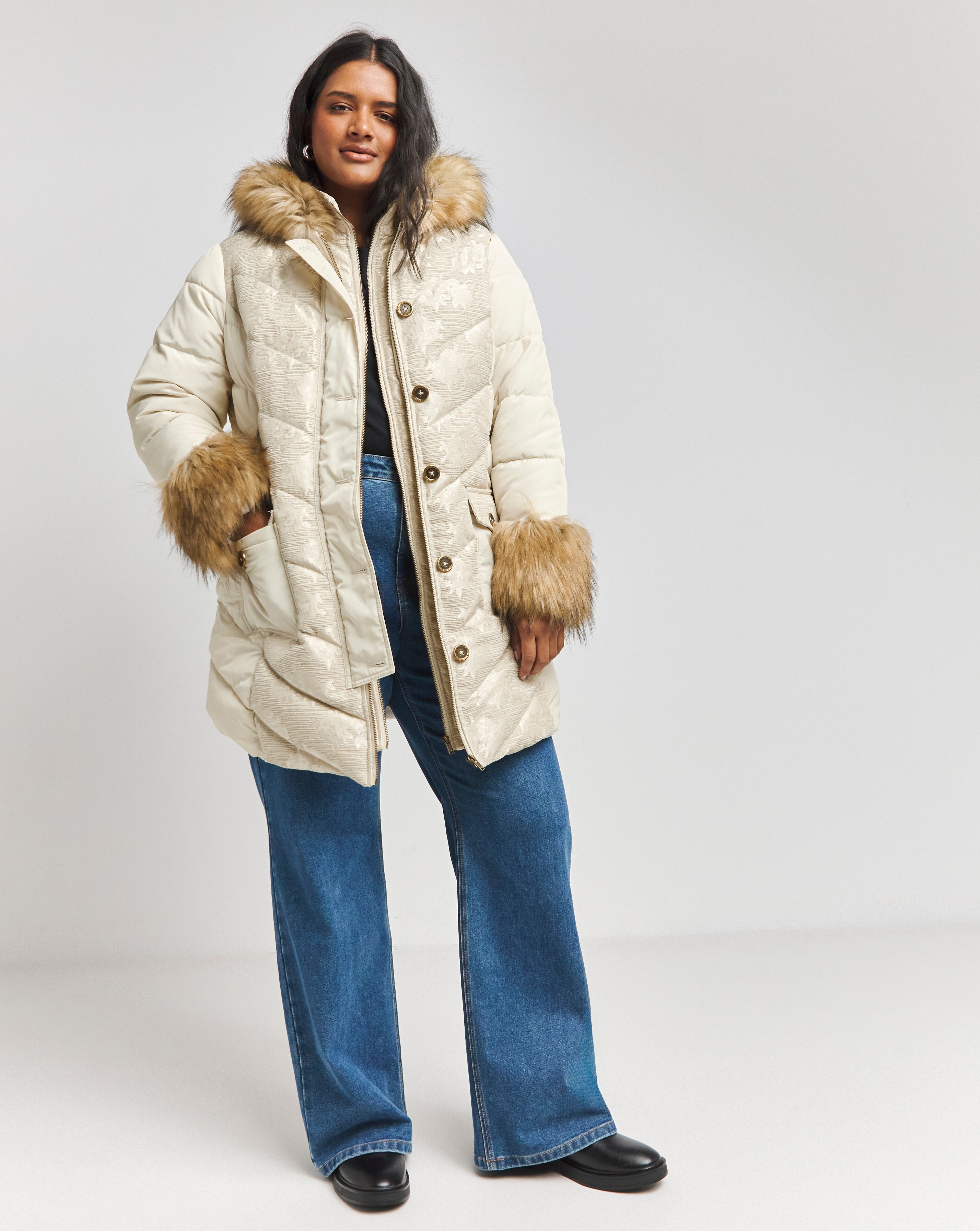 Joe Browns Fur Trim Puffer Coat Simply Be