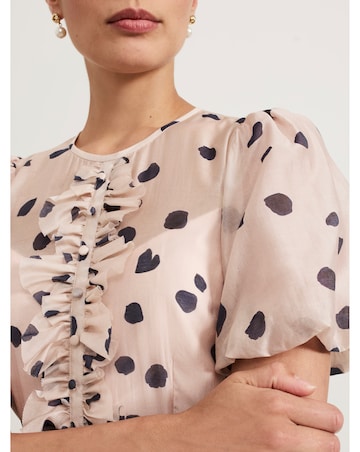 Phase Eight Nicola Spot Ruffle Midi Dress