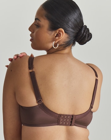 Dorina Push Up Plunge Wired Shiny Microfibre Bra Brown