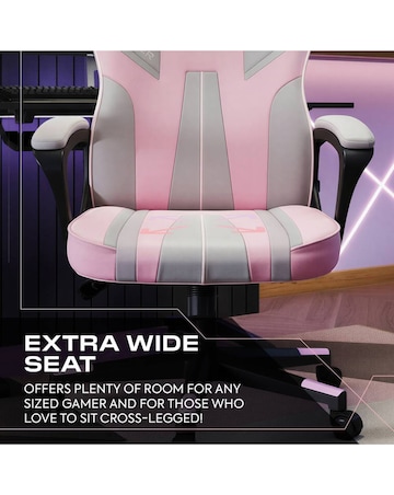 X Rocker Tempest Ergonomic PC Office Gaming Chair - Grey / Pink