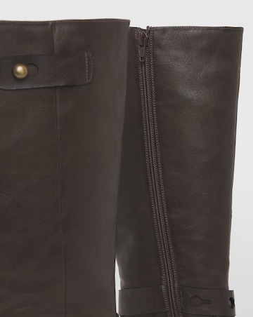Veronica Knee High Wrap Detail Boots Wide E Fit Curvy Calf