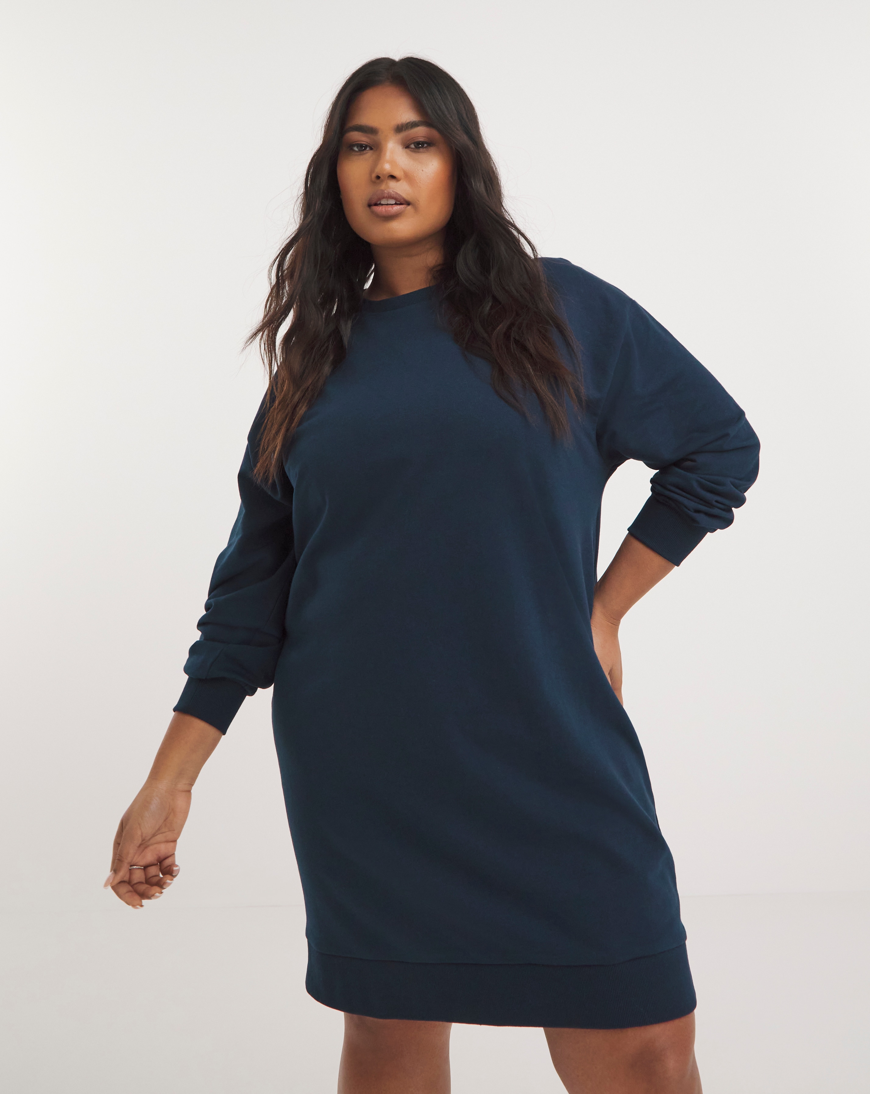 Navy sweatshirt dress outlet