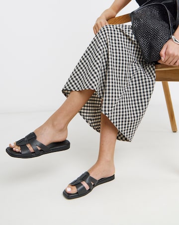 Carla Woven Flat Mule Sandals - Extra Wide Fit (EEE)