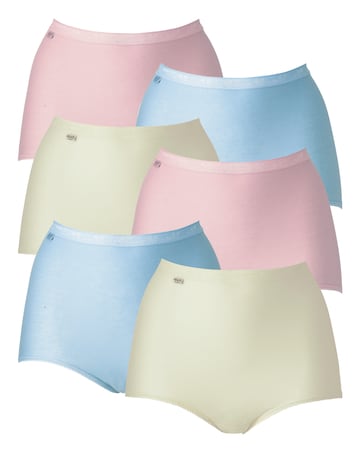 Sloggi 6Pack Cotton Basic Maxi Knickers Brights or Pastels