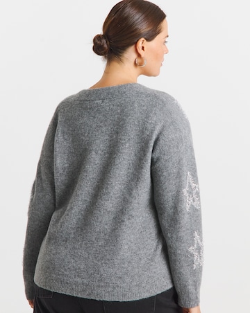 Simply Snug Grey Tinsel Star Cardigan