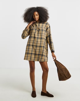 Native Youth Gingham Mini Dress with Tie Detail