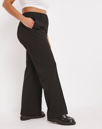 Black Wide Leg Tailored Dad Trouser