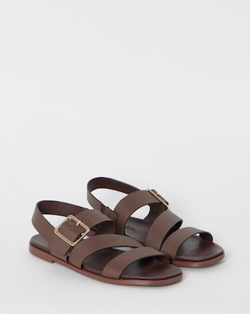 Britney Slingback Asymmetric Flat Sandals - Extra Wide Fit (EEE)