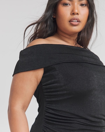 Simply Be Black Slinky Bardot Top
