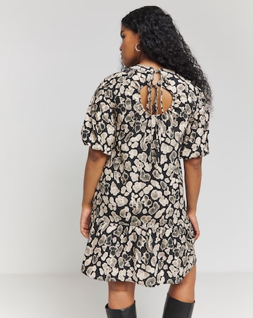 Native Youth Agate Smock Raglan Mini Dress With Cut Away Back