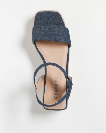 Daria Square Toe Espadrille Flatform Sandals Wide Fit