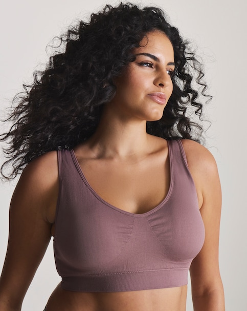 Pretty Secrets V Neck Seamfree Comfort Bra Mink