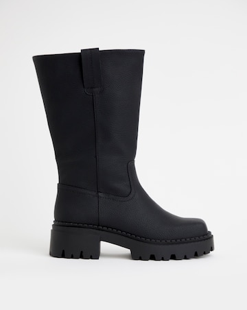 Peyton Chunky Biker Boots Wide E Fit Curvy Calf
