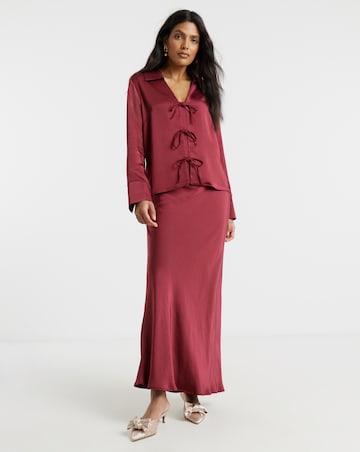 Flounce London Satin Maxi Skirt