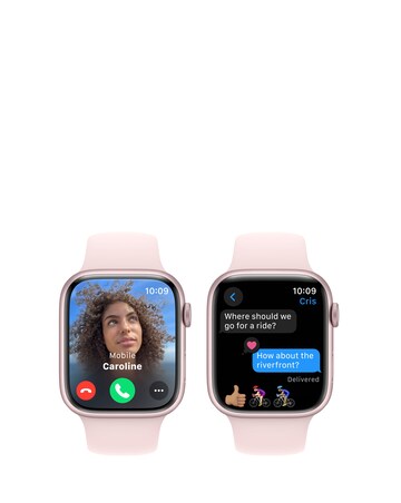 Apple Watch Series 9 GPS 45mm Pink Aluminium Case, Light Pink Sport Band - S/M