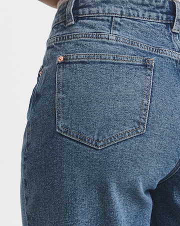 Simply Be 99 1 Mid Blue Comfort Stretch Slouchy Wide Leg Jeans