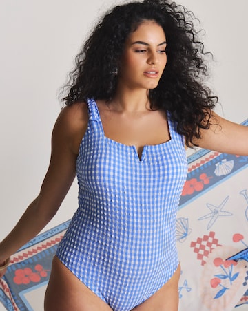 MAGISCULPT Gingham Tie Shoulder 360 Degree Shaping Swimsuit