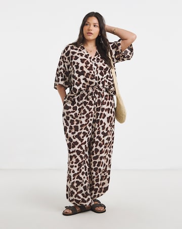 Simply Be Leopard Crinkle Balloon Trouser