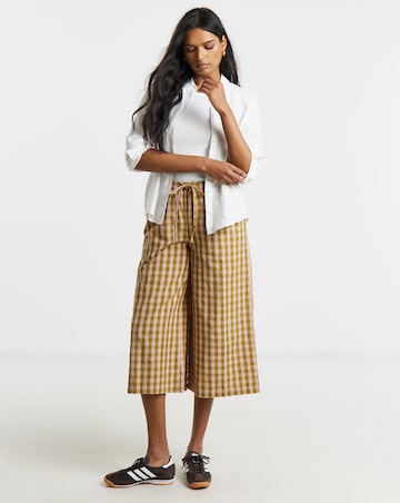 Brown and Pink Gingham Cullottes