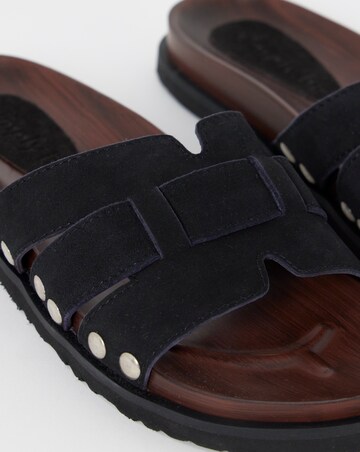 Hawthorne Suede Wood Effect Footbed Sandals - Extra Wide Fit (EEE)