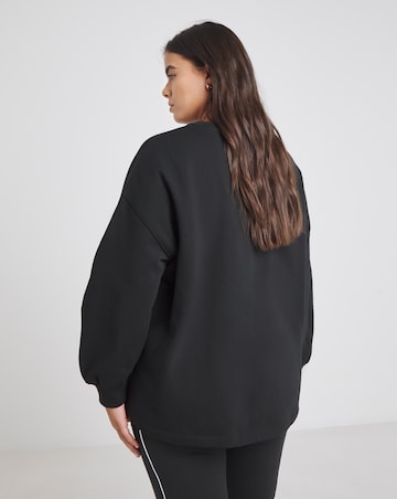 Simply Be Black Curved Hem Dip Back Sweatshirt