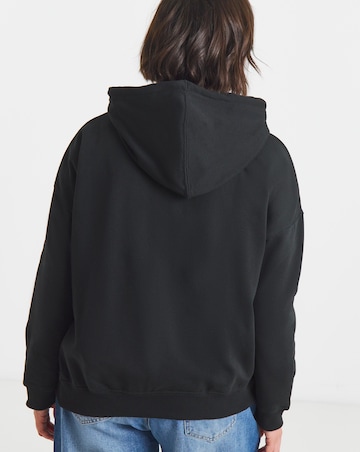 Black Core Zip Through Hoodie
