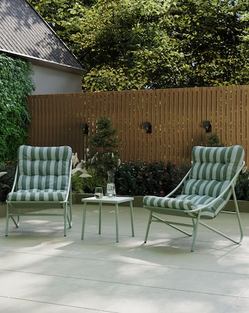 Charles Bentley Green Stripe Bistro Set
