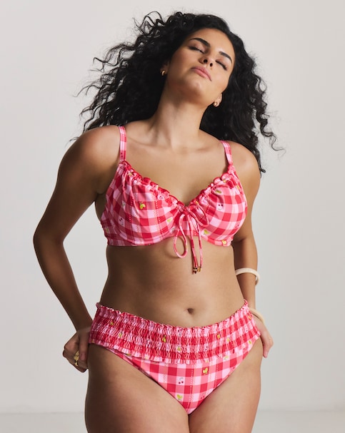 Simply Be Gingham Low Rise Bikini Bottoms