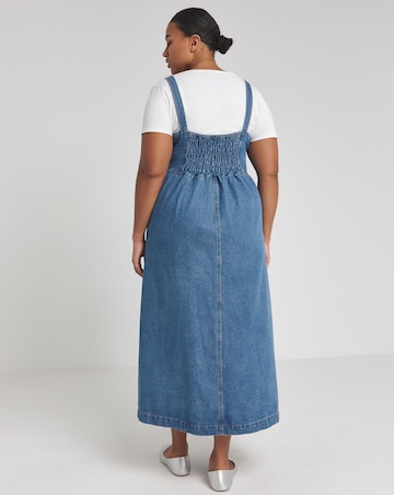 Mid Wash Midaxi Pocket Detail Apron Dress