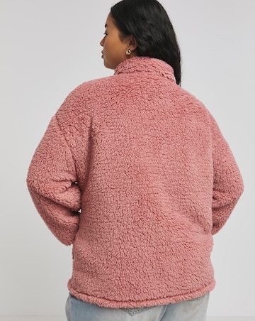Dusty Pink Teddy Button Through with Nylon Pocket
