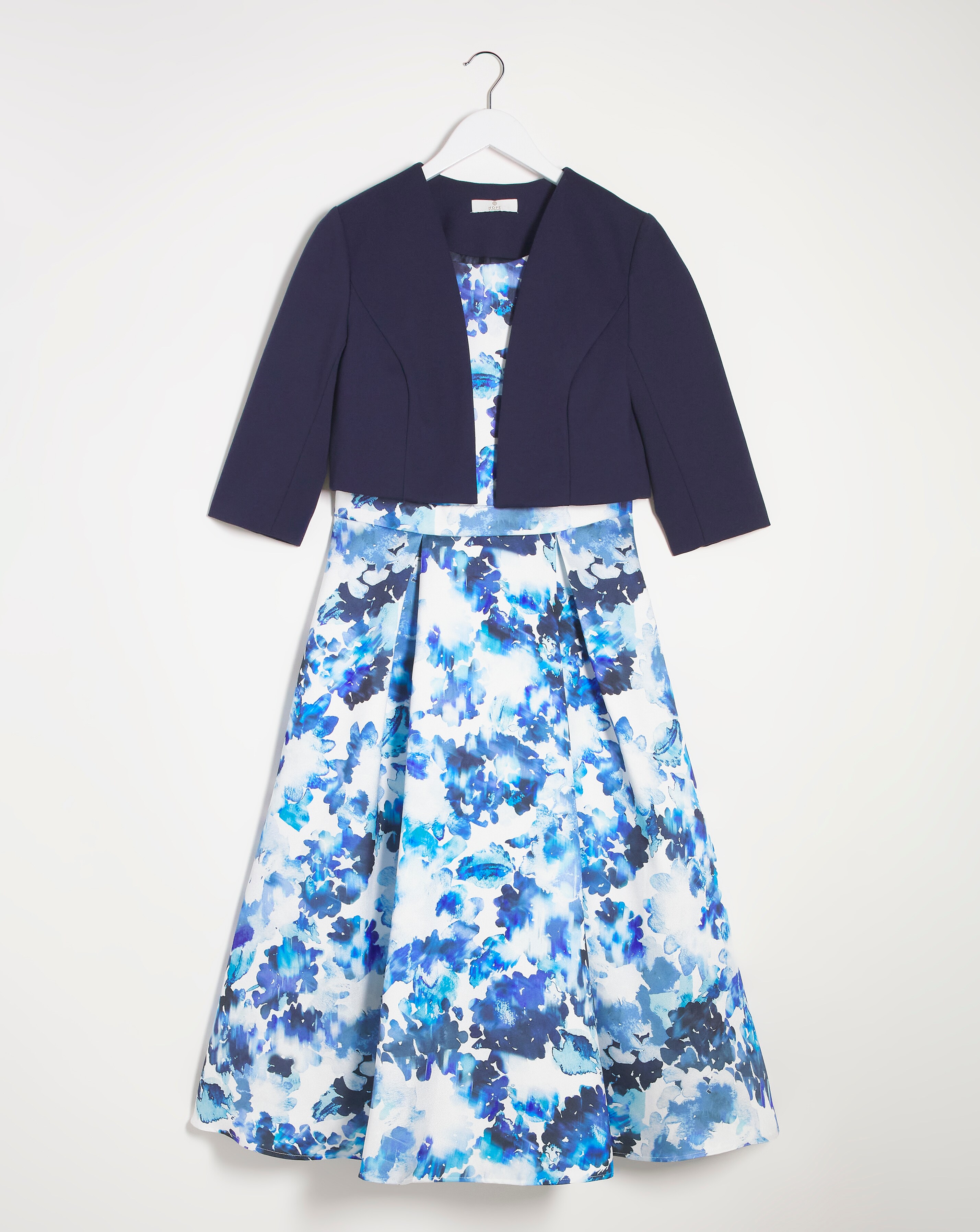 Joanna Hope Blue Floral Prom Dress & Shrug