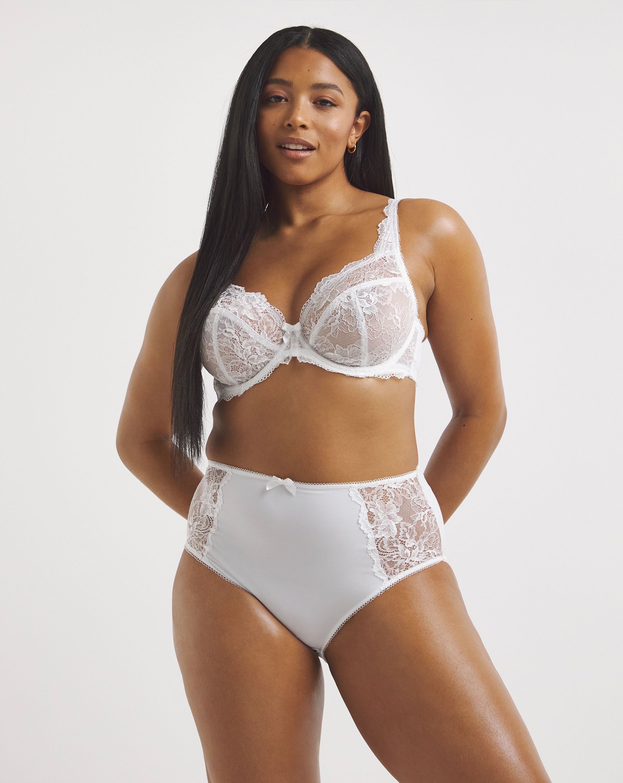 Model wearing lingerie set