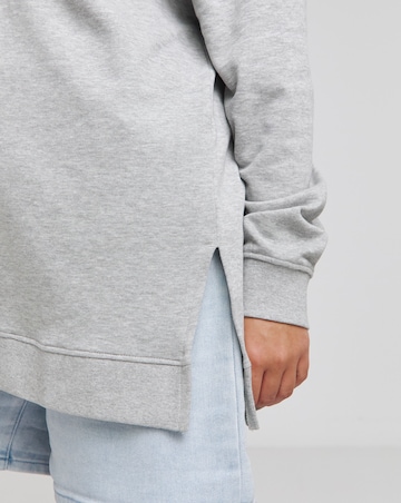 Grey Marl Side Split Sweatshirt Tunic