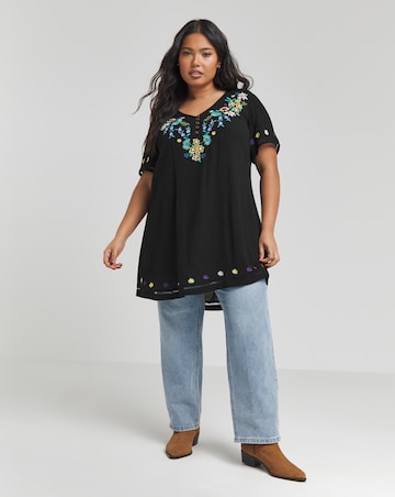 Joe Browns Embroidered Floral Crinkle Tunic