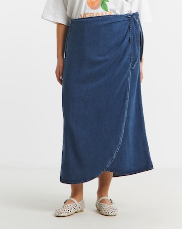 Indigo Denim Wrap Skirt