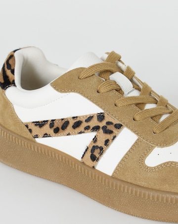 Rumba Leather Retro Lace up Trainer Wide Fit (E)