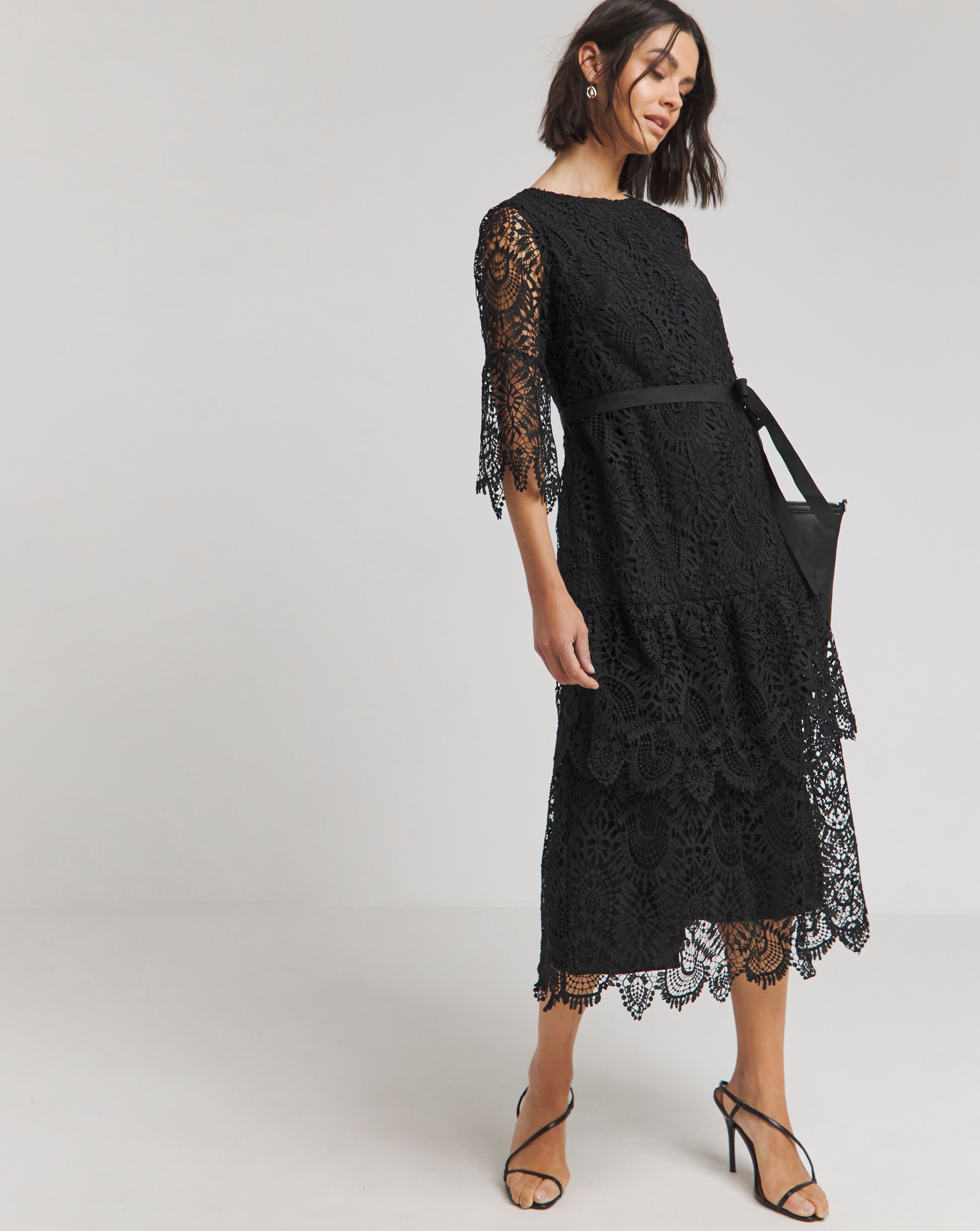 Joanna hope frill midi lace dress hotsell