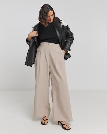 Black Mock Neck Rib Jumper