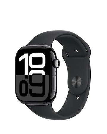 Apple Watch Series 10 GPS/Cellular 46mm Jet Black Aluminium Case, Sport Band M/L