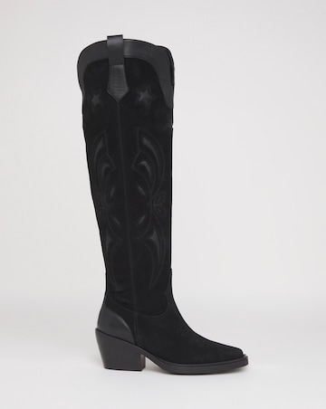Glacier Over The Knee Suede Western Boots - Wide Fit (E) & Curvy Calf