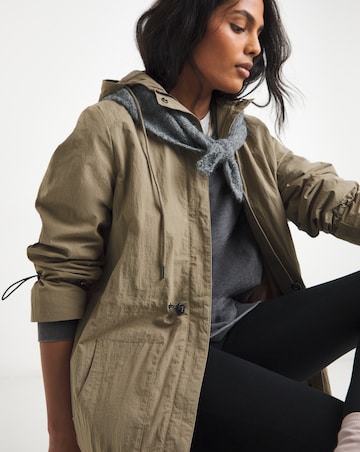 Greige Longline Tech Parka