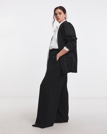 Black Stretch Ponte Jersey Relaxed Blazer